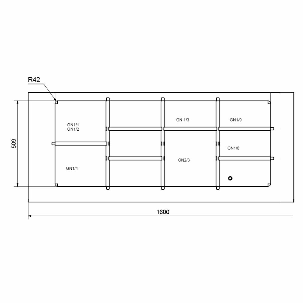 Skersinukų komplektas GN4/1 Metos BM 1600