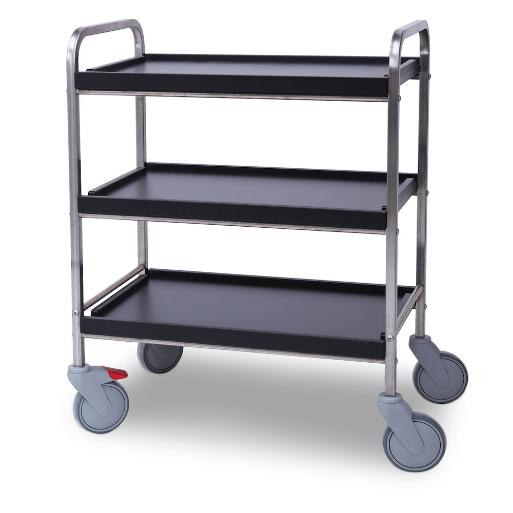 Serving trolley Metos SET-70/3 Flat Pack wooden black