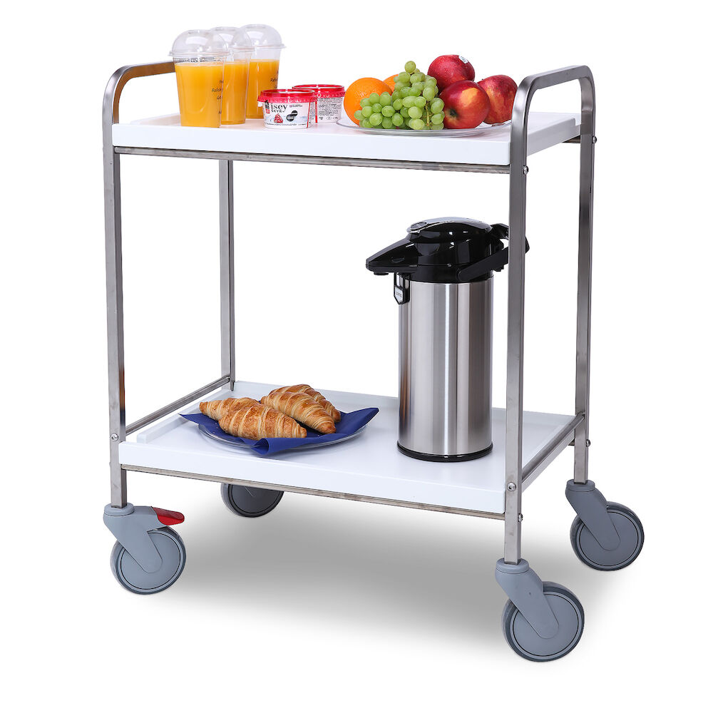 Serving trolley Metos SET-70/2 Flat Pack wooden white