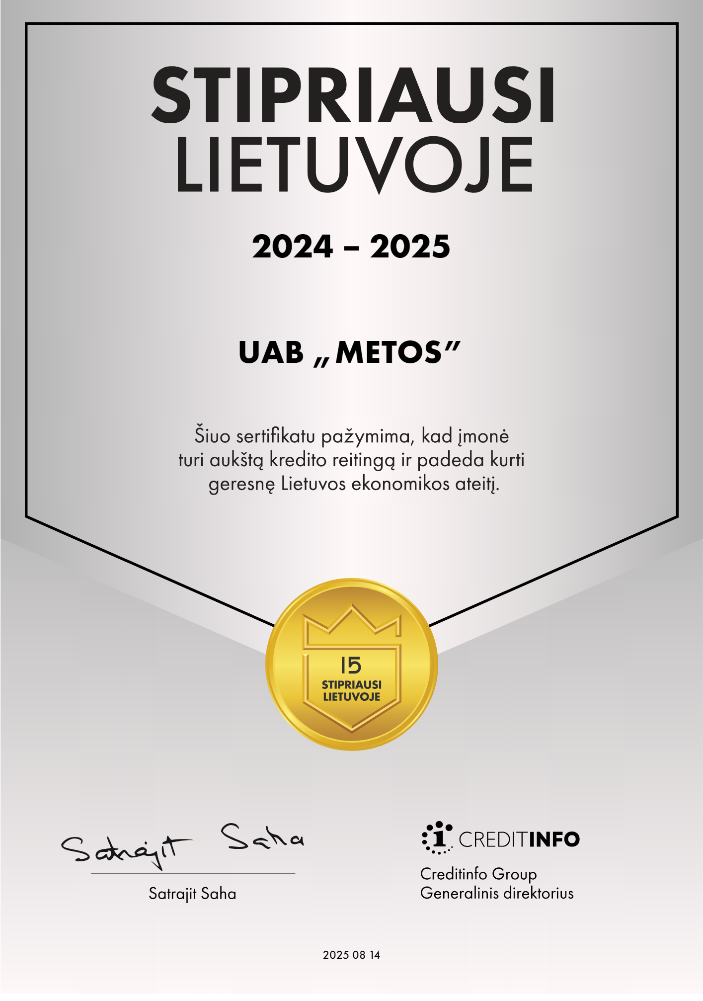 Stipriausi Lietuvoje 2024-2025 m.